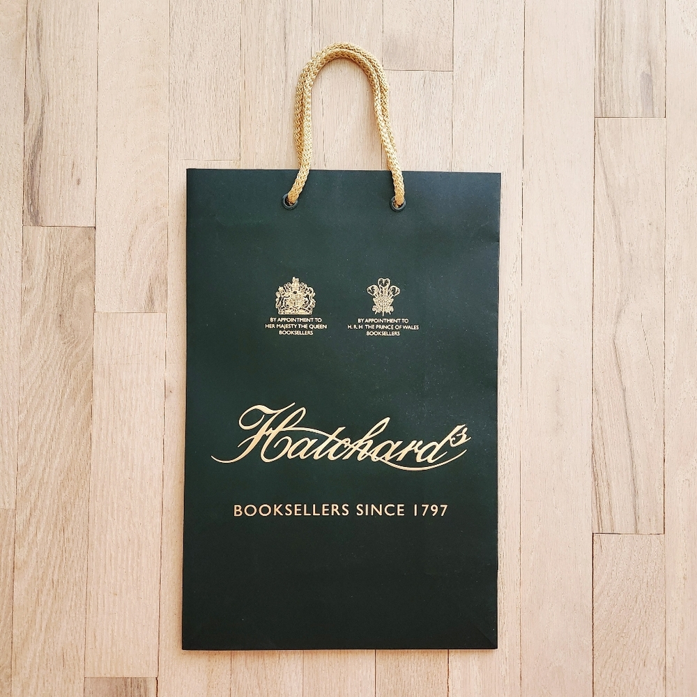 Authentic Hatchards London Bookstore Luxury Shopping Tote Bag - Royal Warrants